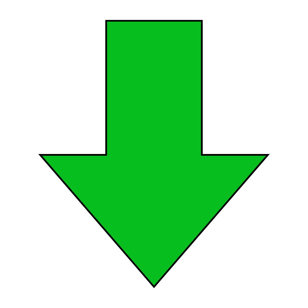 Image of a green arrow pointing down.