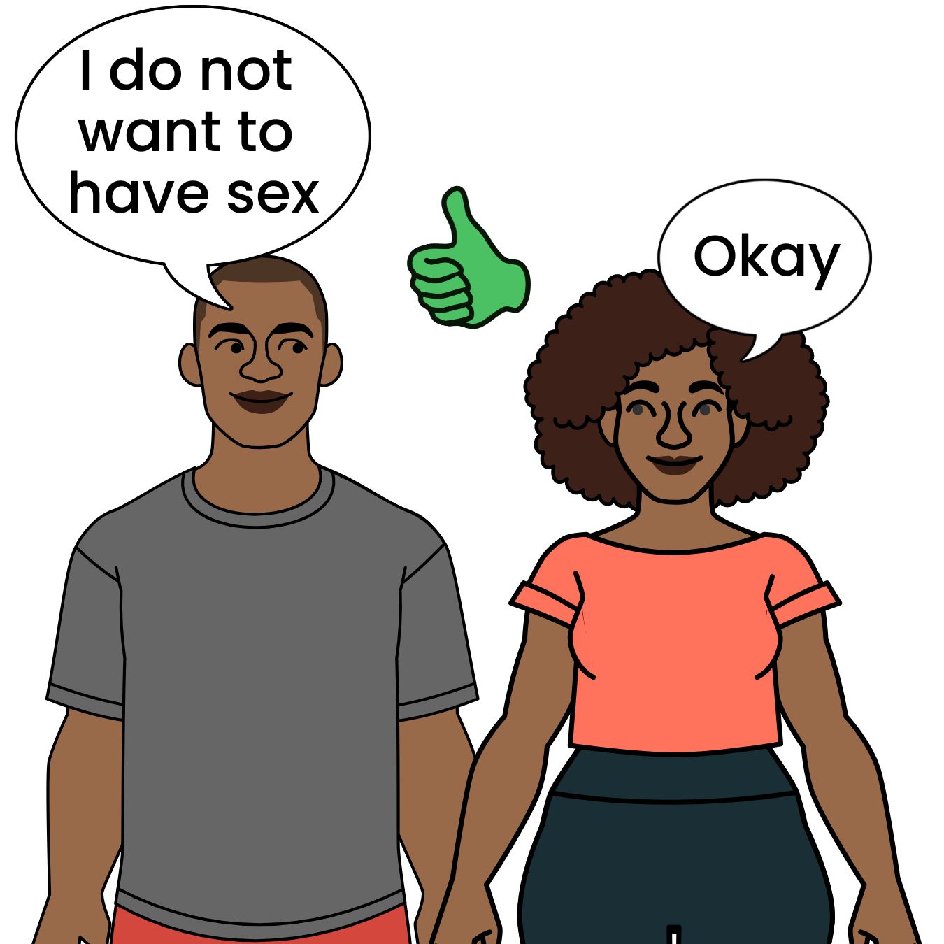 Image of a couple changing their mind about having sex.